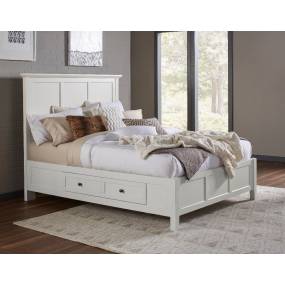Paragon Queen-size Four Drawer Storage Bed in White - Modus 4NA4D5