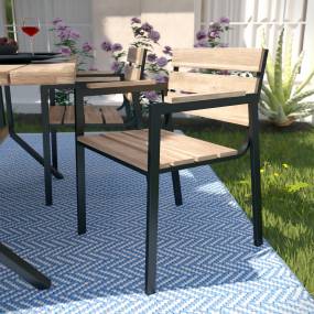 Standlake Slatted Outdoor Chairs – 2pc Set - SEI Furniture OD1132308