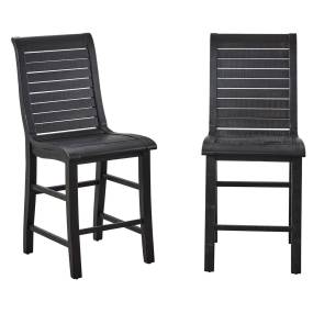 Willow Counter Chair in Distressed Black (Set of 2) - Progressive Furniture P812-63