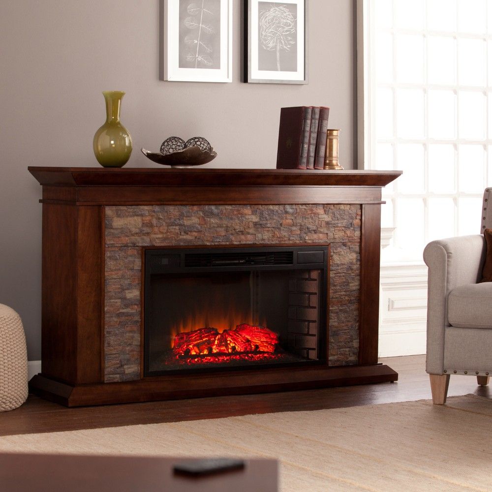 Canyon Heights Simulated Stone Electric Fireplace Southern
