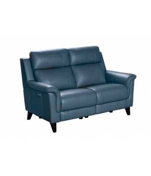 Barcalounger 29PH-3716 Kester Power Reclining Loveseat w/ Power Head Rests in 3727-44 Masen Bluegray / Leather Match