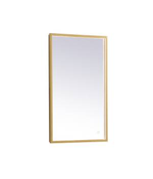 Pier 45 inch LED mirror with adjustable color temperature 3000K/4200K/6400K in brass - Elegant Lighting MRE6045BR