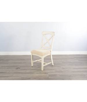 Marina White Sand Dining Chair, Cushion Seat - Sunny Designs 1670WS