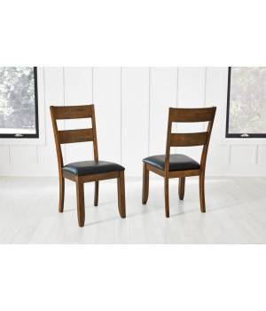 Mariposa Ladderback Side Chair, with Upholstered Seat, Rustic Whiskey Finish - A-America MRPRW2552