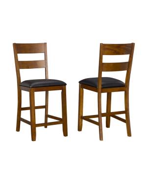 Mariposa Ladderback Counter Chair, with Upholstered Seat, Rustic Whiskey Finish - A-America MRPRW3552