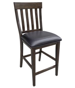 Mariposa Slatback Counter Chair, with Upholstered Seat, Warm Grey Finish - A-America MRPWG3652