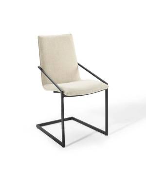 Pitch Upholstered Fabric Dining Armchair - East End Imports EEI-3800-BLK-BEI
