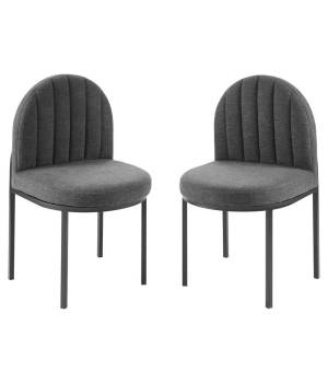 Isla Dining Side Chair Upholstered Fabric Set of 2 - East End Imports EEI-4504-BLK-CHA