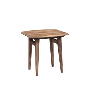 Porter Designs Fusion Solid Sheesham Wood End Table, Natural - Porter Designs 05-117-07-6741N