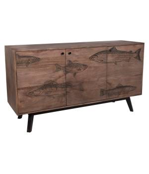 Porter Designs Fish Solid Wood Sideboard, Gray - Porter Designs 07-215-06-55469