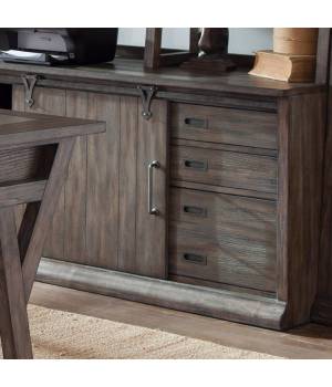 Transitional Computer Credenza In Rustic Saddle Finish - Liberty Furniture 466-HO120