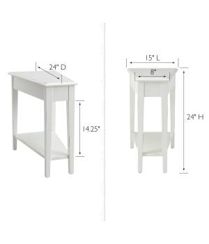 Leick Home Haven Ridge Wedge End Table, Tapered Side Table, Farmhouse White - Leick 214395