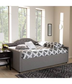 Baxton Studio Eliza Modern & Contemporary Grey Fabric Upholstered Full Size Daybed - CF8940-B-Grey-Daybed-F